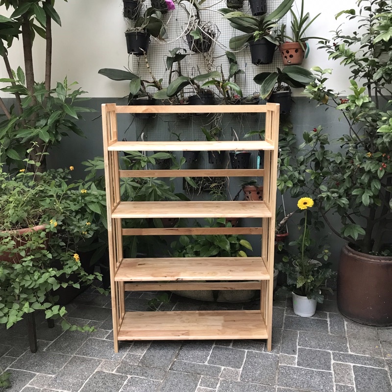 Kệ sách gỗ cao su 4 tầng 80cm