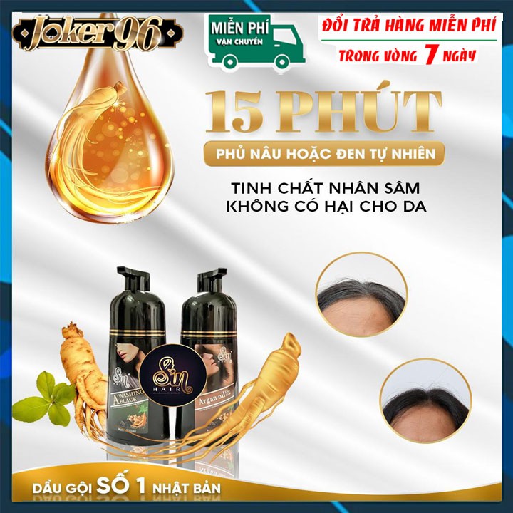 Dầu Gội Nhuộm Tóc Nâu Đỏ Thảo Dược Phủ Bạc