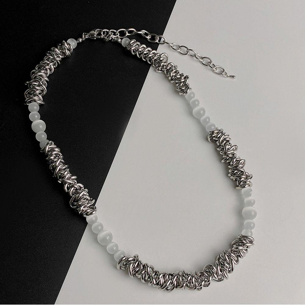 AROMA Vòng cổ Thép Titan Mặt Hình Học Phong Cách Hip Hop Hàn Quốc Thời Trang Cho Cặp Đôi