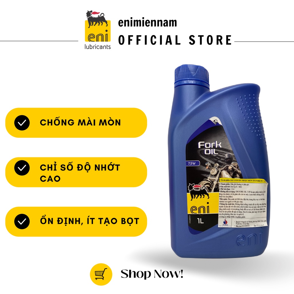 (HCM) Dầu phuộc Eni 7,5W nhập khẩu Ý