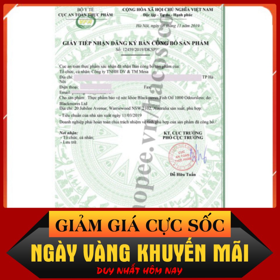 GIÁ CỰC SỐC Viên uống Blackmores Odourless Fish Oil 1000mg 400 viên Dầu Cá Không Mùi Mini Caps GIÁ CỰC SỐC