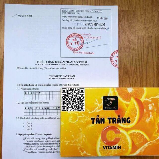 Tắm trắng Cam vitamin C chính hãng