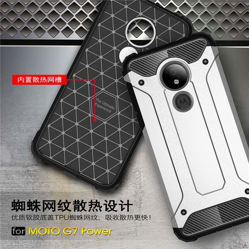 Ốp Điện Thoại Cứng Kiểu Giáp Chống Sốc Thời Trang Sang Trọng Cho Motorola G7 Plower Moto G7