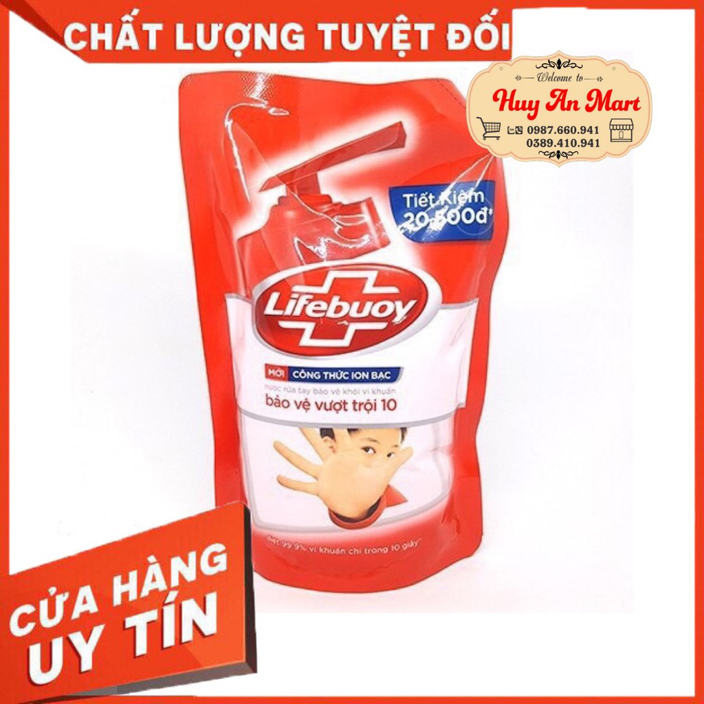 Nước rửa tay lifebuoy bảo vệ vượt trội 450g màu đỏ dạng túi