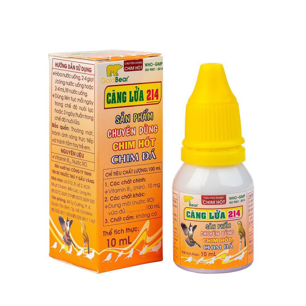 Căng lửa 214 sản phẩm dùng cho chim hót chim đá 10ml