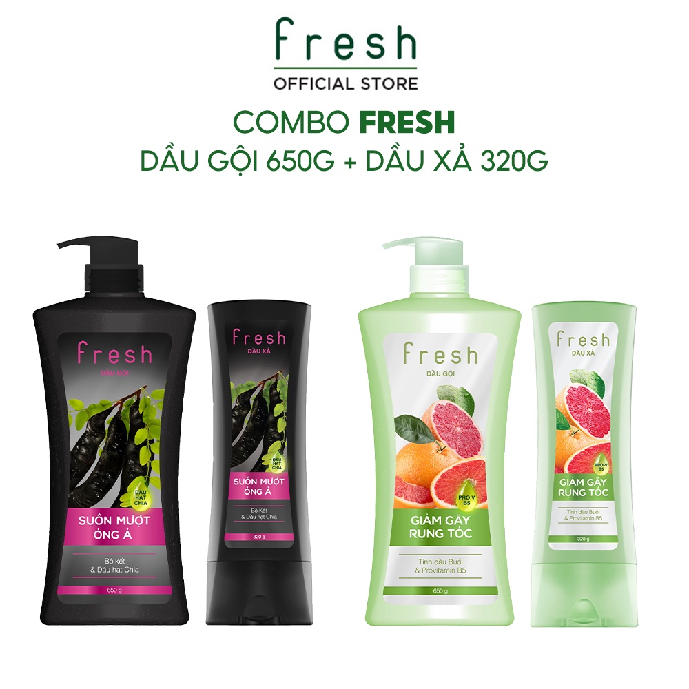Bộ đôi dầu gội Fresh 650g + dầu xả Fresh 320g
