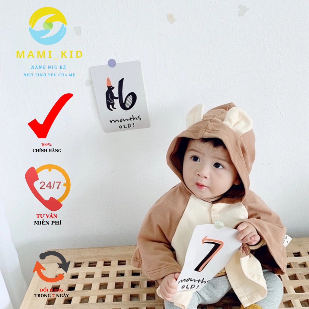 áo khoác cho bé sành điệu từ 8-18kg, chất cotton 100% dày dặn, mềm, đẹp, Hàng Mamikid