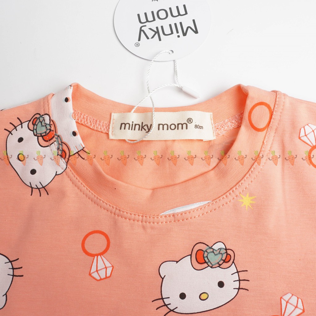 [SALE] Bộ Cộc Tay Cho Bé Gái Minky Mom Vải Cotton 100% Họa Tiết Hello Kitty Unicorn, Đồ Bộ Cho Bé Mùa Hè MKM2122