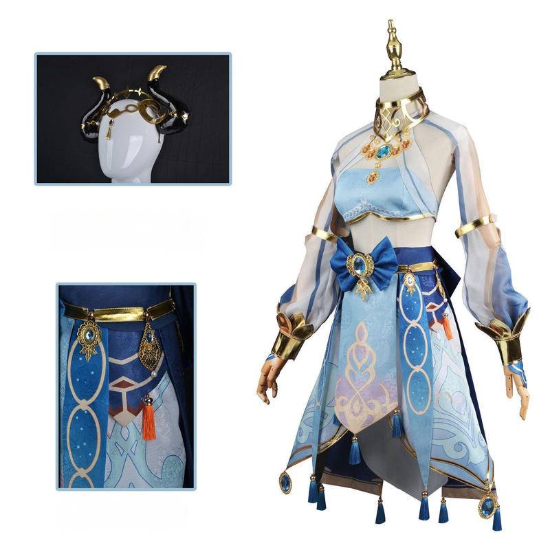 [Wetrose] Bộ Trang Phục Cosplay Genshin Va Chạm Game SUMERU Nilou Màu Xanh Dương Phong Cách Phương Tây Cho Nữ