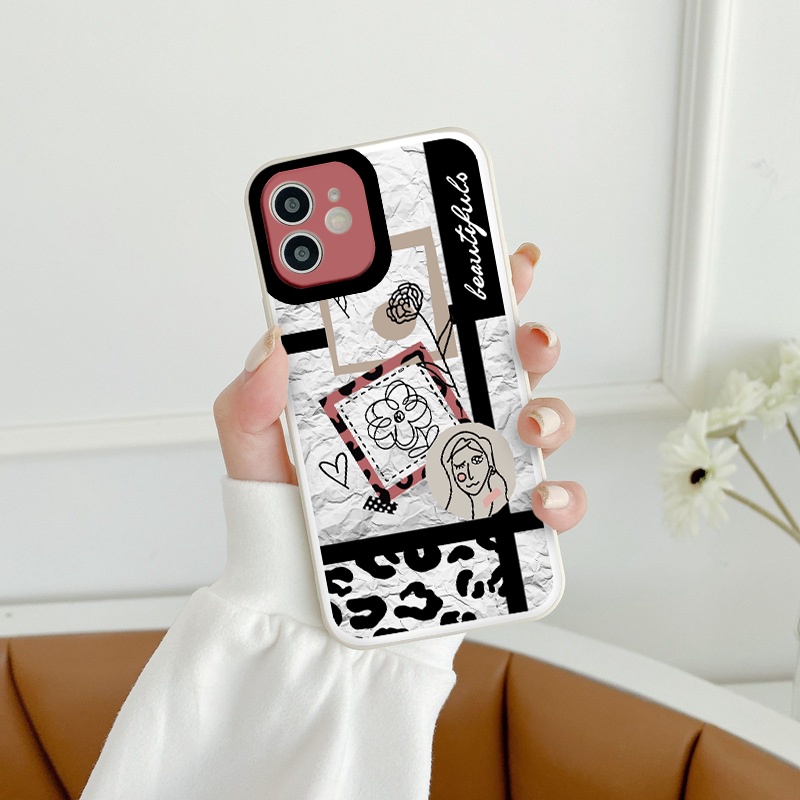Ốp iphone - Ốp lưng iphone cạnh vuông viền camera beautiful dành cho ip 6 đến 14promax - g63