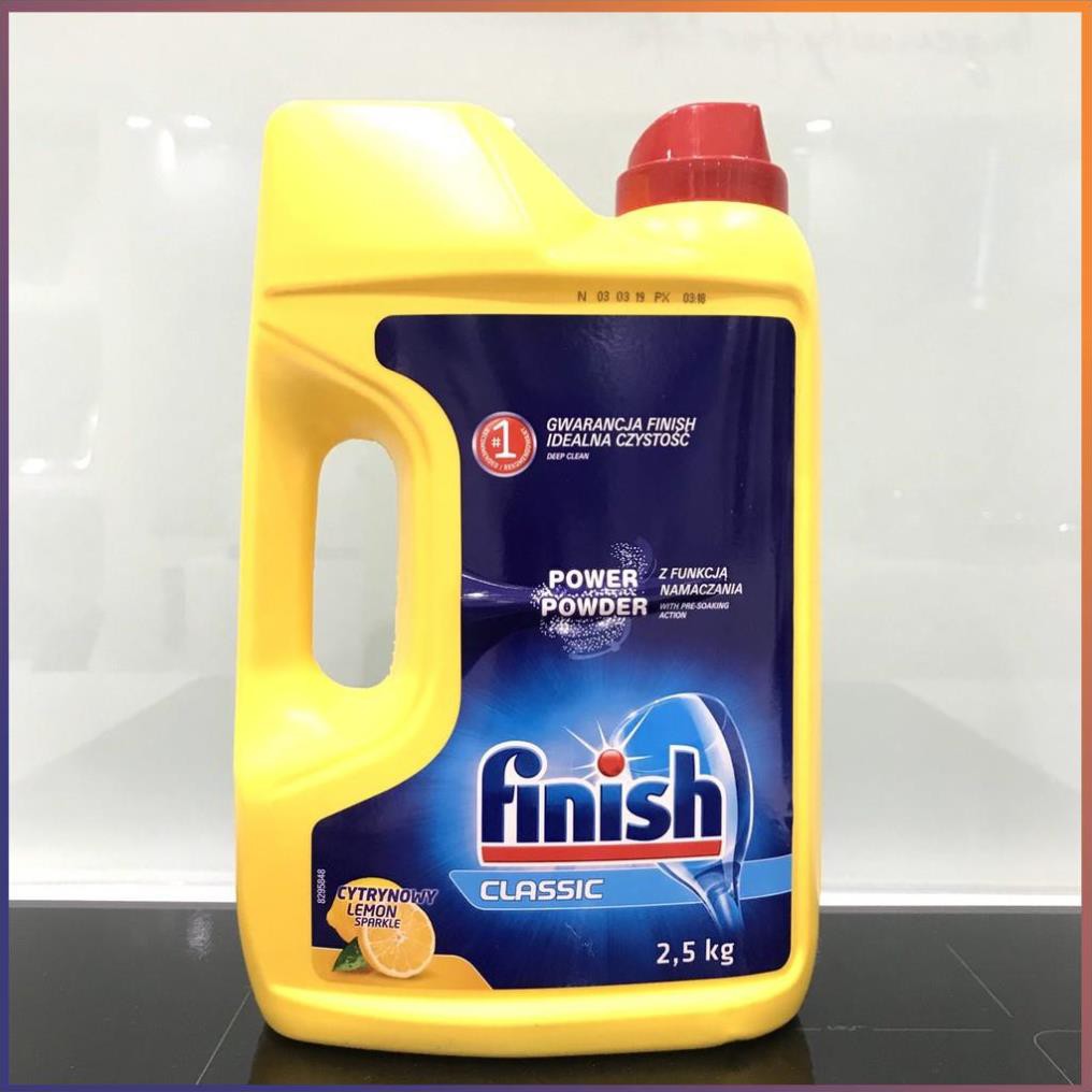 Bột Rửa Bát FINISH 2.5kg Hương Chanh - Finish Dishwasher Power Powder Lemon Sparkle