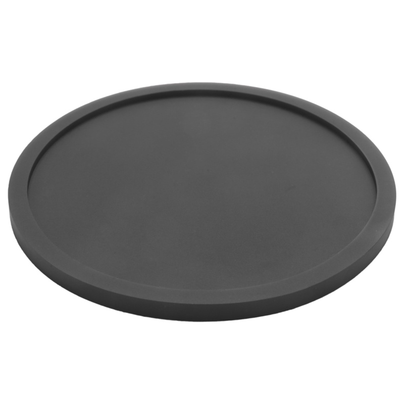 Bộ 8 Đế Lót Ly Hình Tròn Màu Đen Bằng Silicone Mềm Chống Trượt