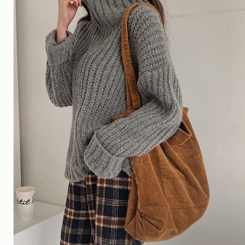 Túi canvas nhung IELGY thời trang văn học retro sức chứa lớn cho nữ
