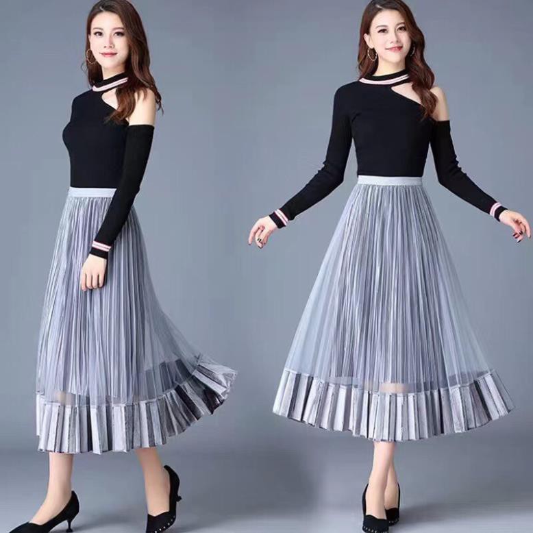 Chân Váy Xếp Ly Dáng Dài 2 Lớp Cực Điệu Cực Xinh | BigBuy360 - bigbuy360.vn