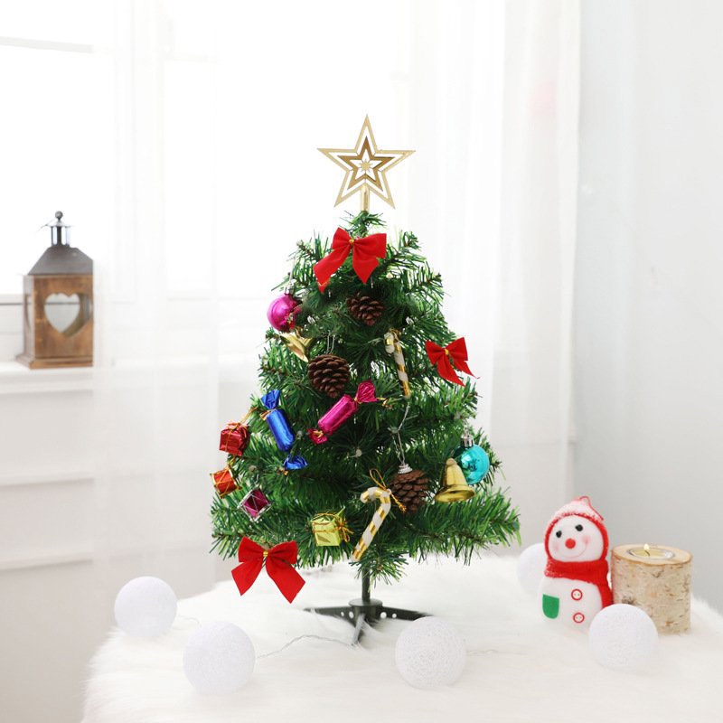 Cây thông noel 60cm mini để bàn trang trí giáng sinh cho nhà cửa, phòng khách, phòng ngủ full phụ kiện đẹp lung linh