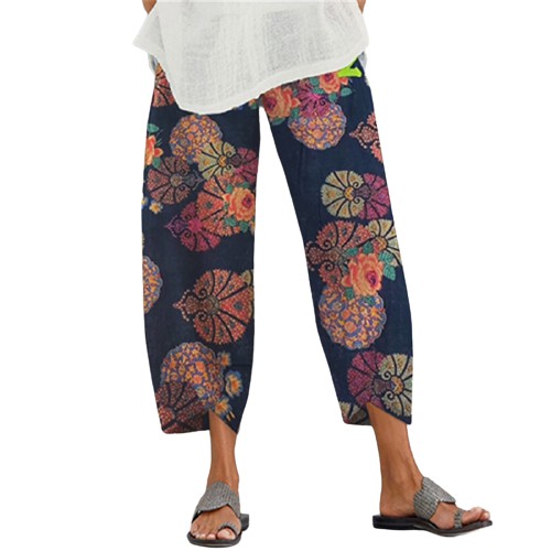 Quần dài ống rộng ZANZEA in họa tiết độc đáo thời trang cá tính cho nữ