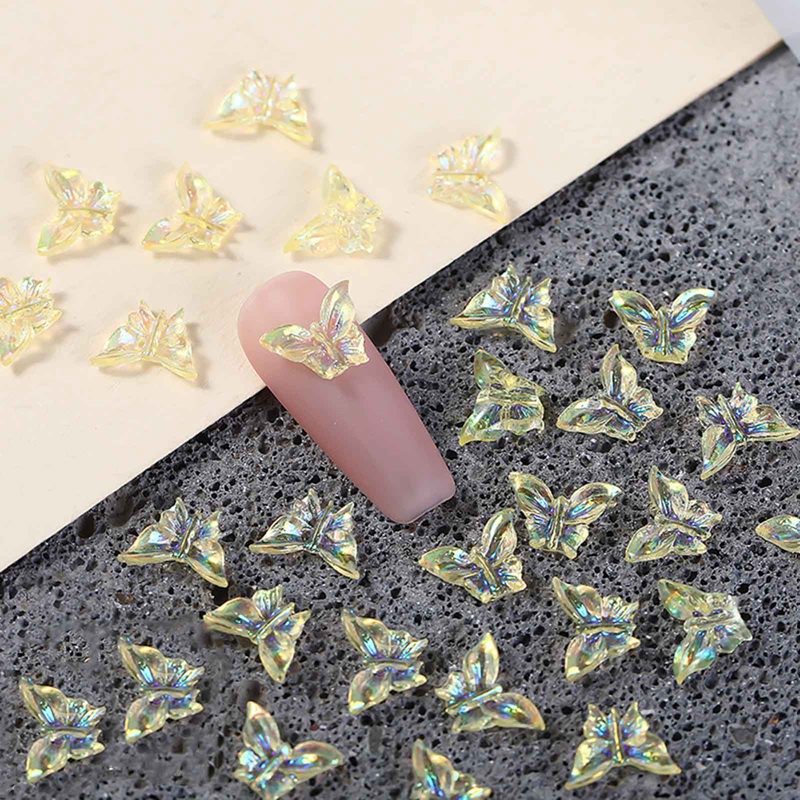 Phụ Kiện Trang Trí Móng Tay Hình Bướm 3D Bằng Nhựa Resin Thời Trang Mùa Hè