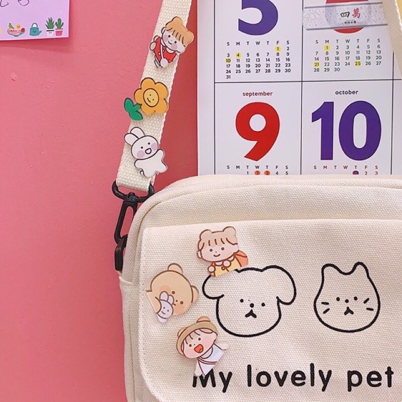 [CÓ MÀNG BẢO VỆ]-STICK CÀI ÁO,TÚI TOTE,BALO HOẠT HÌNH CUTE