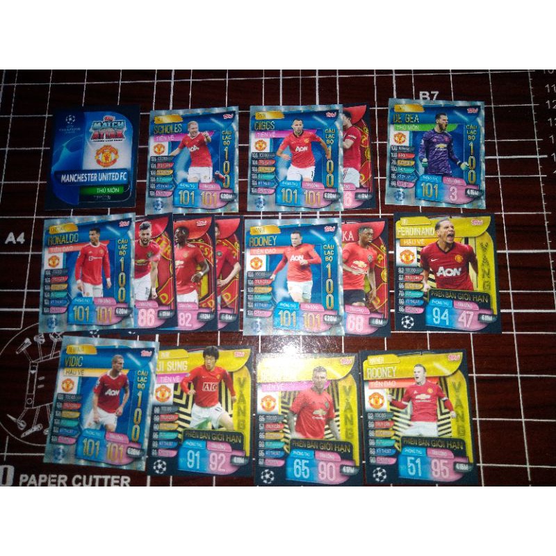 Thẻ cầu thủ bóng đá Manchester united MATCH ATTAX VIỆT NAM 2019/20 thẻ in custom ST STORE CARD