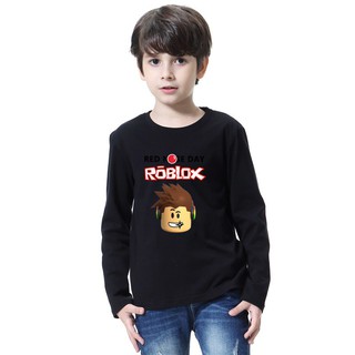 Áo thun cotton tay dài in hình ROBLOX cho trẻ