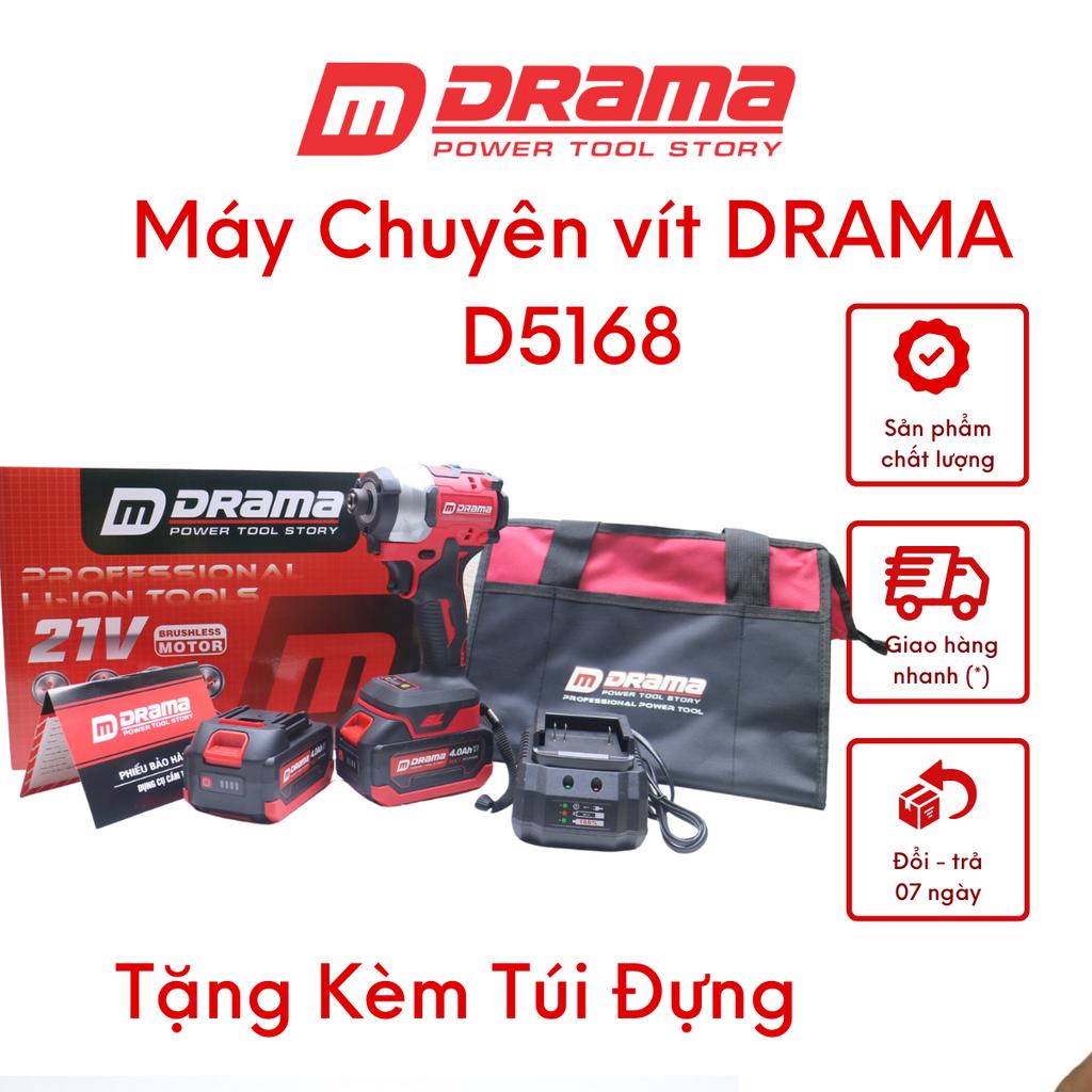 Máy Chuyên Vít Đỏ DRAMA Dòng Cao Cấp D5168 Không Chổi Than 3 Chế Độ 3 đèn Tốc Độ Cao