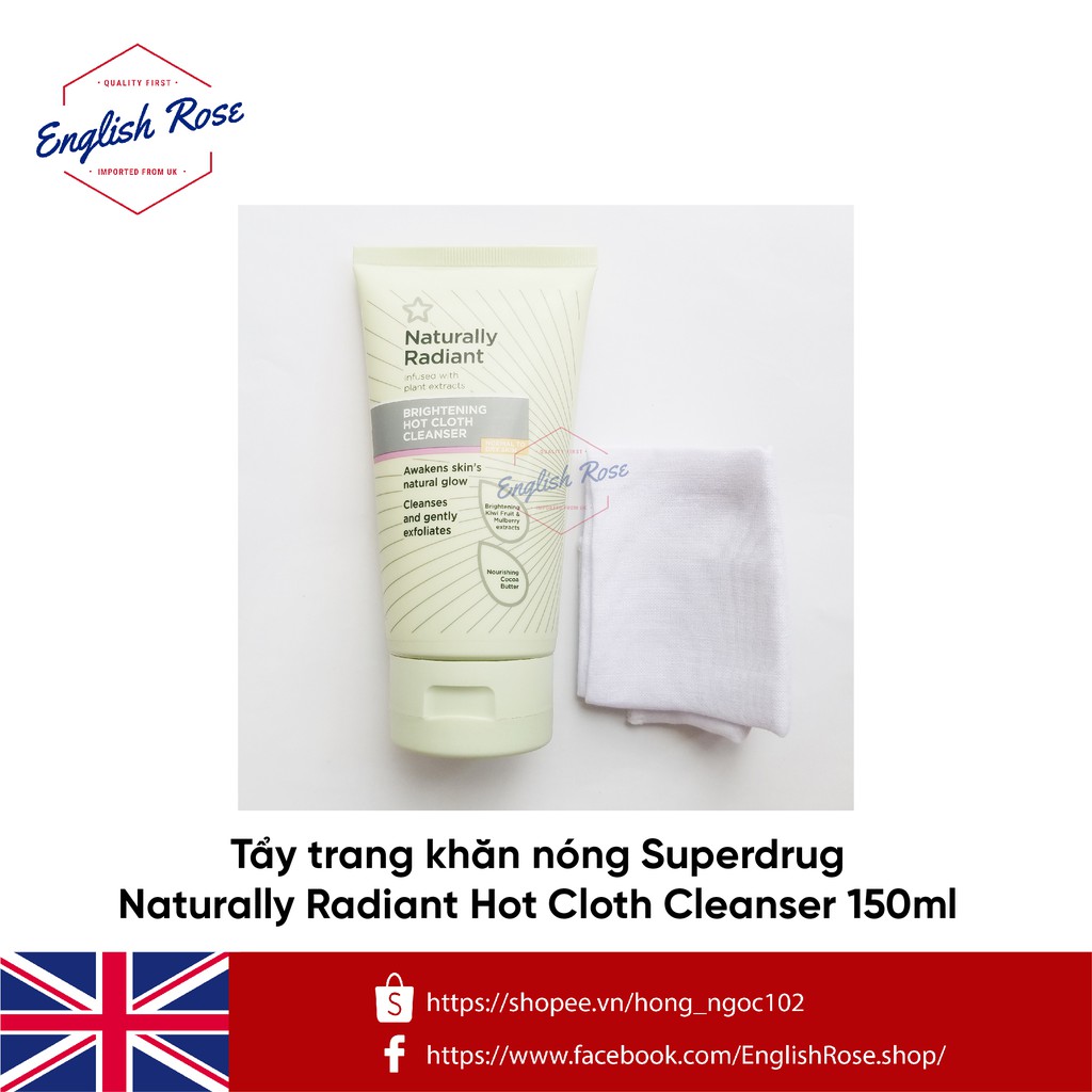 Tẩy trang khăn nóng Superdrug Naturally Radiant Hot Cloth Cleanser 150ml