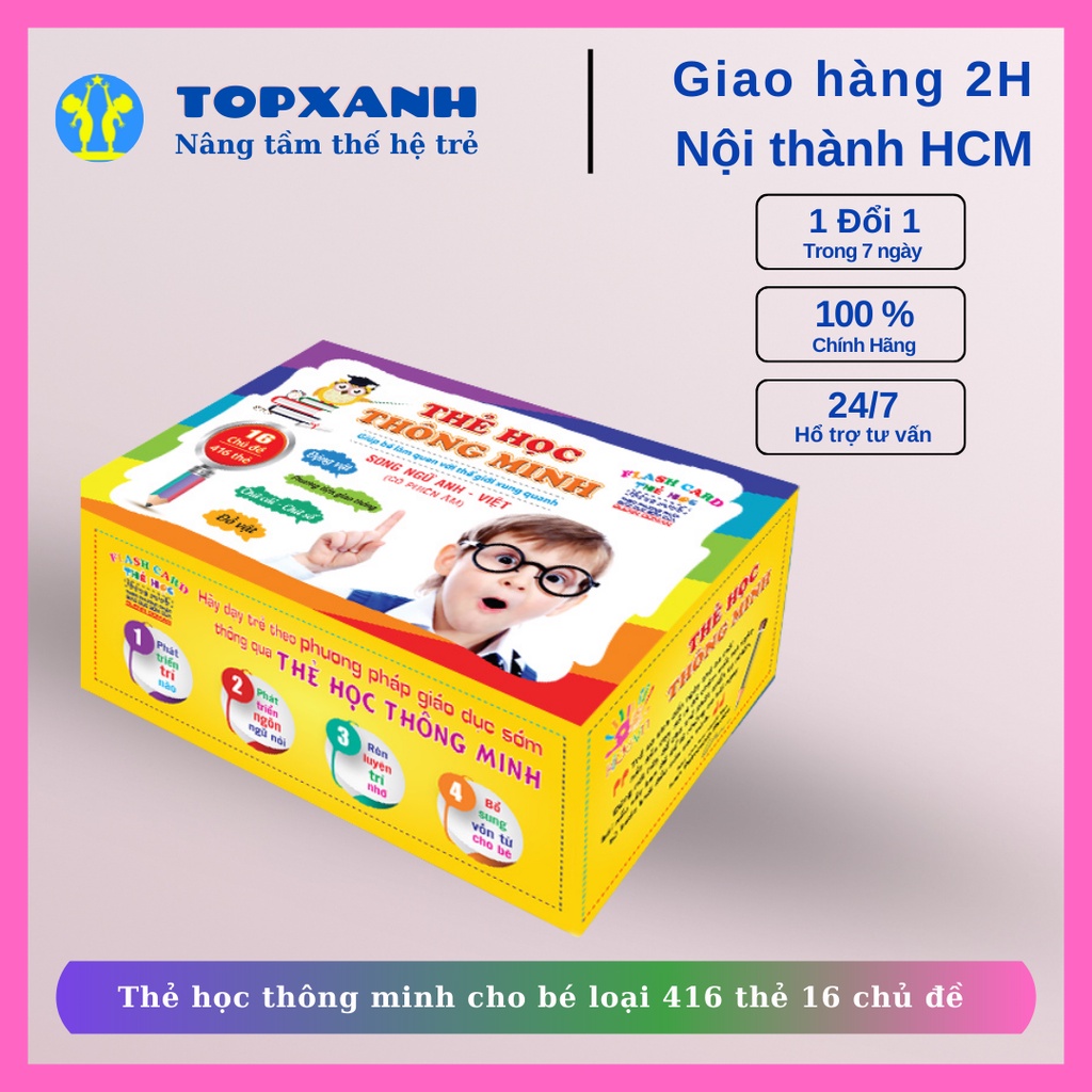 Thẻ học thông minh cho bé loại 416 thẻ 16 chủ đề tìm hiểu thế giới xung quanh song ngữ Anh Việt