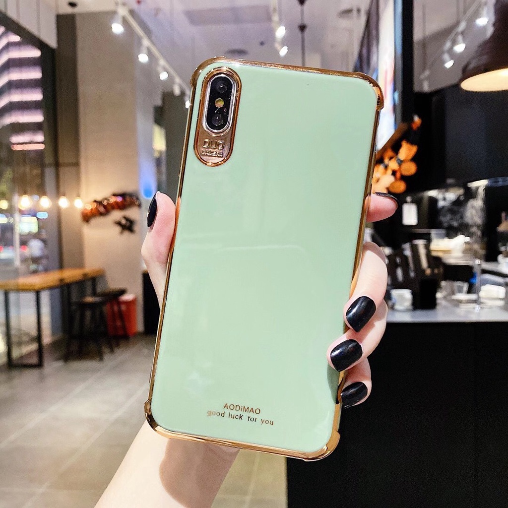 Ốp lưng OPPO A12 A3S A5S F9 F11 A5 A9 2020 A53 2020 A12E Reno 2 2Z 2F 5 6 case Vỏ điện thoại chất lượng cao mạ vàng sang trọng