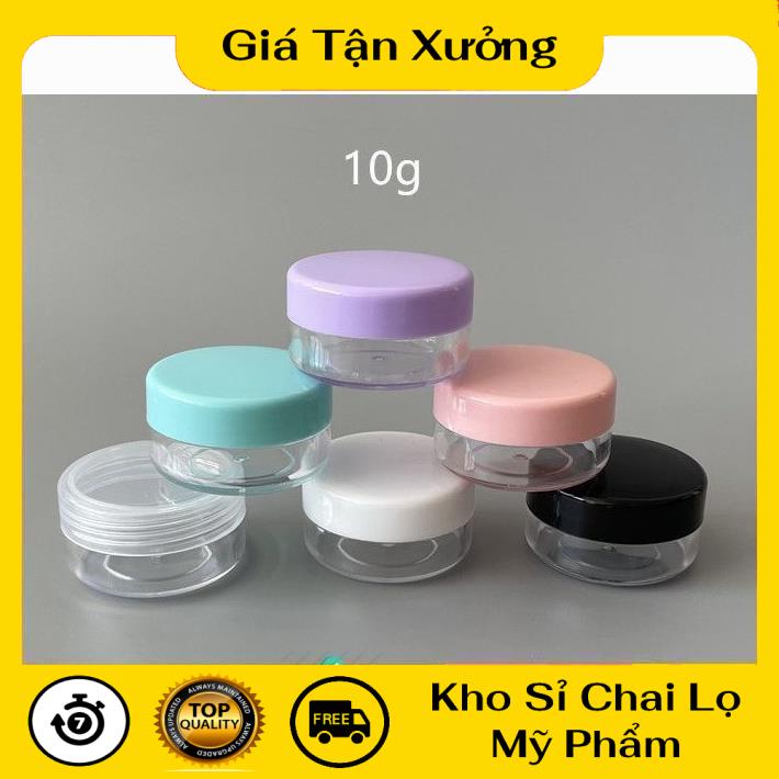 Hủ Đựng Kem ❤ TRÙM SỈ ❤ Hũ nhựa tròn 10g đựng kem, gel, bột , phụ kiện du lịch