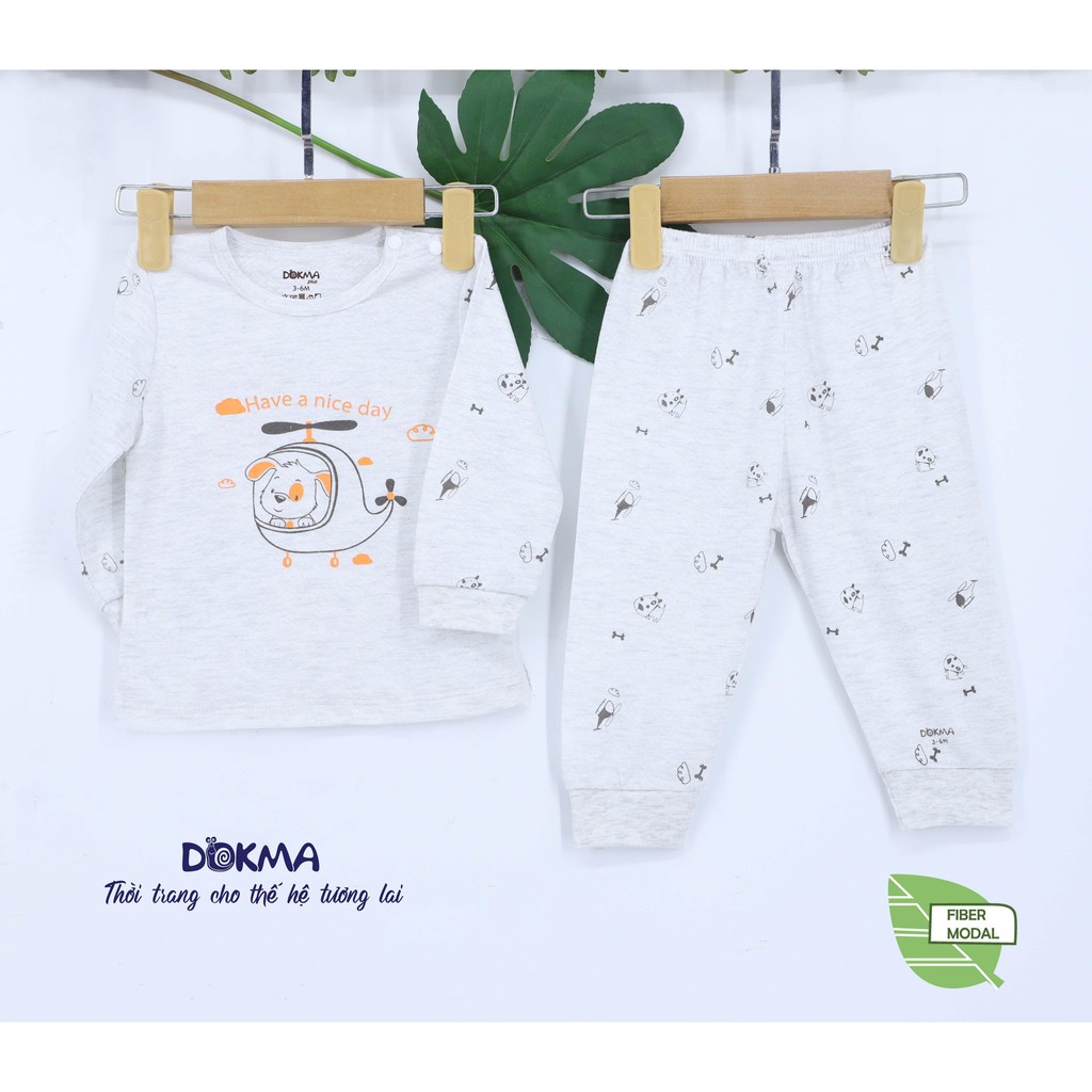 DB469-Bộ quần áo cài vai dài tay Dokma (6-18M)