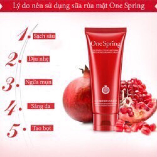 Sữa Rửa Mặt Sáng Da , Dưỡng Ẩm one Spring Lựu Đỏ