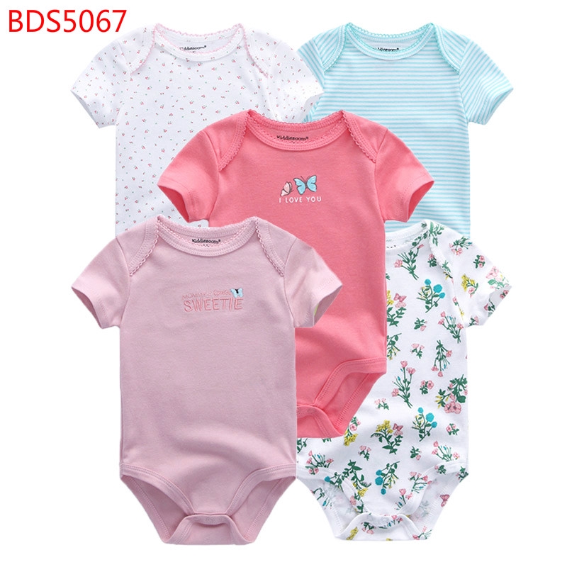 Bộ 5 mảnh áo liền quần cho trẻ sơ sinh bông dễ thương bodysuit cho bé gái body chip bé gái đồ bé gái sơ sinh quần áo bé gái sơ sinh 0 12 tháng