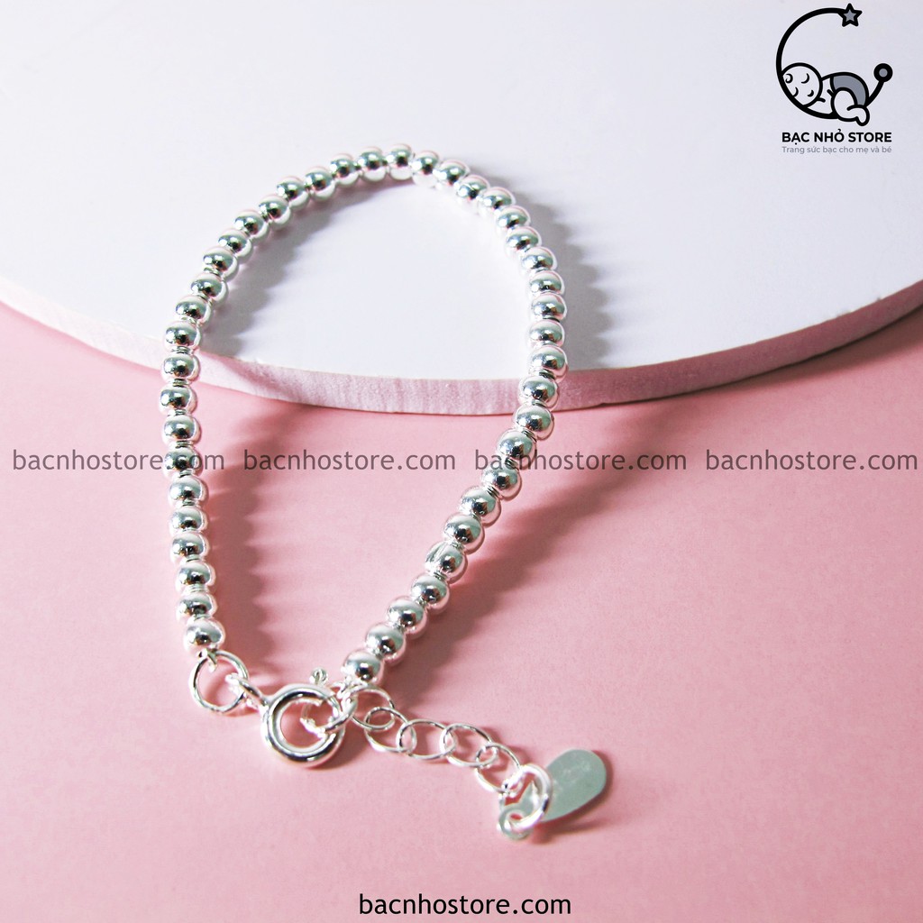 Lắc bạc bi trơn dành cho mẹ và bé – LBT01 Bạc Nhỏ Store