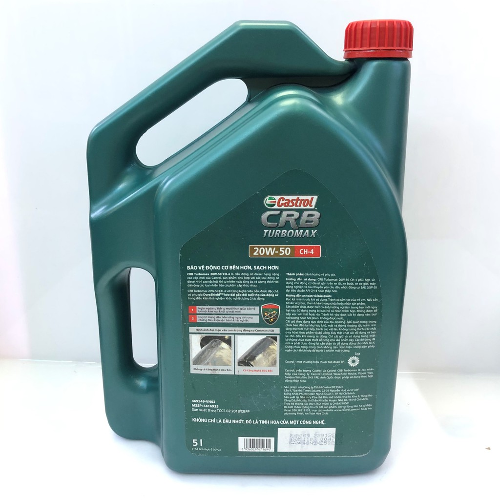 Nhớt Xe Castrol CRB Turbo 20W50 CH-4/SF (5L)