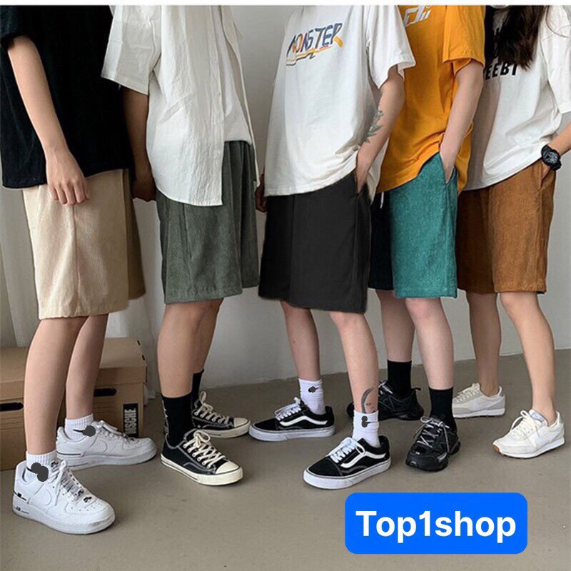 Quần short đùi nữ Nhung Tăm Trơn nhiều màu Unisex bigsize nam nữ mặc nhà đi chơi du lịch đi biển phong cách cực cool
