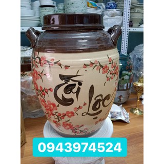 HŨ ĐỰNG GẠO TÀI LỘC 10KG GỐM BÁT TRÀNG