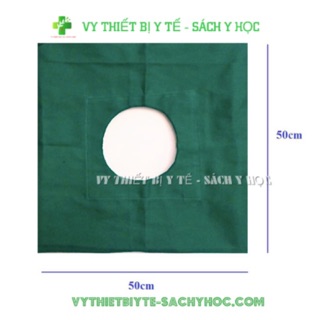 Xăng vải mổ 2 lớp xanh lá khoét lỗ ( săng vải )