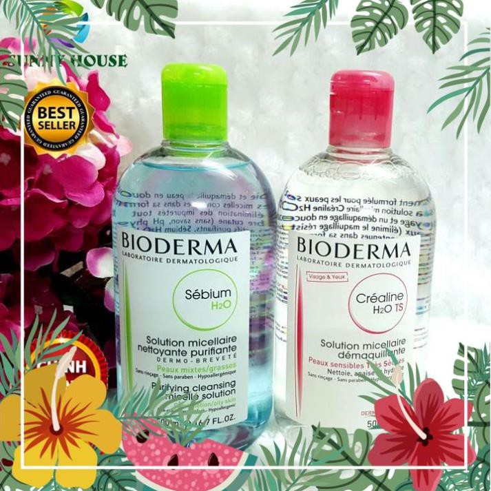 [CHÍNH HÃNG] Nước tẩy trang Bioderma Sebium H2O 500 ml, nước tẩy trang dành cho da khô nhạy cảm và d