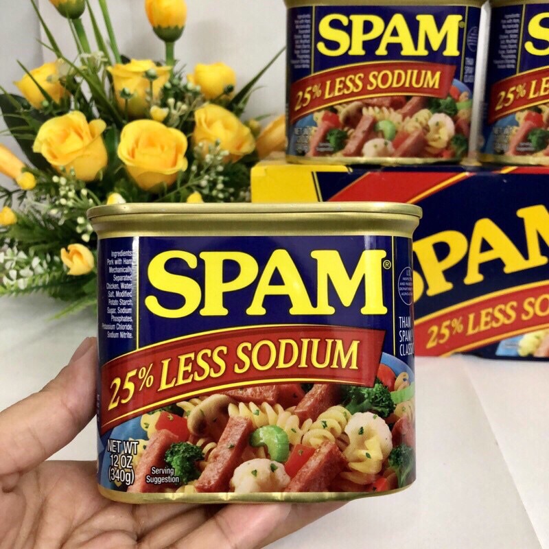 [HÀNG MỸ] Thịt Hộp Spam 25% Less Sodium 340g