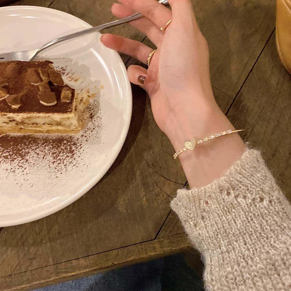 Vanes1 Vòng Tay Hở Hình Trái Tim Dễ Thương Cá Tính Dành Cho Nữ|Vòng Đeo Tay Kiểu Hàn Quốc