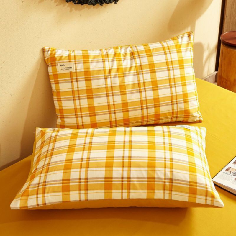 Vỏ Gối Nằm Cotton Tici Kẻ KT 50x70cm (01 cái), Hàng Chuẩn Đẹp