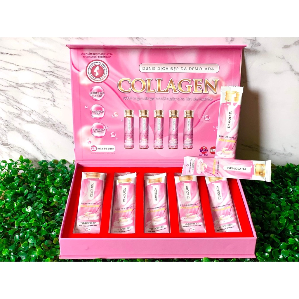 Collagen nước sáng đẹp da,dung dịch đẹp da DEMOLADA VẠN TAM hộp 14 gói