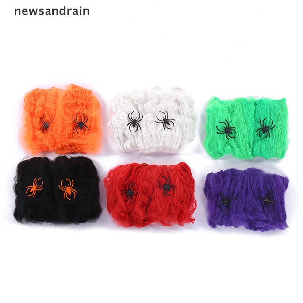 Mạng Nhện Nhân Tạo Siêu Co Giãn Trang Trí Halloween