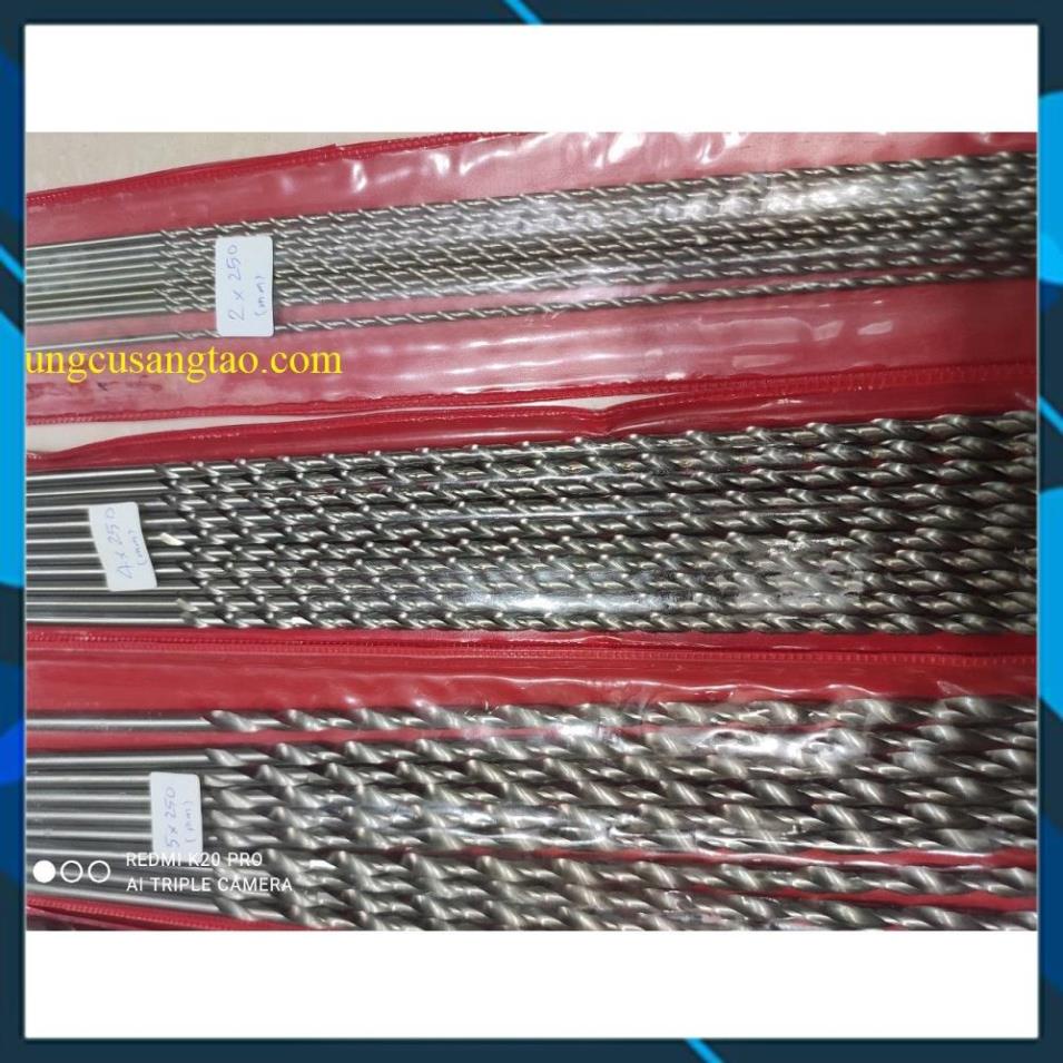 Mũi khoan HSS khoan gỗ, nhựa, kim loại mềm loại dài 250mm / khoan dài L250mm đường kính từ 2mm- đến 10mm cao cấp