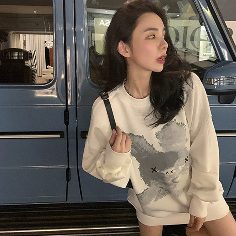 NRVP Áo sweater tay dài mẫu 2021 phong cách Hàn Quốc thời trang cho nữ