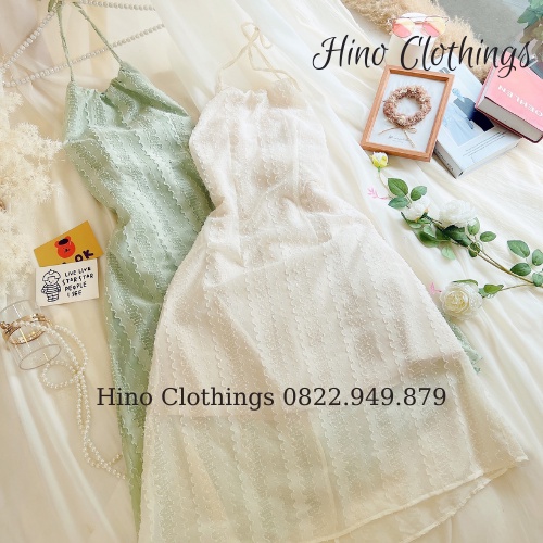 Đầm yếm buộc dây nơ lưng, váy dây yếm hơ lưng H001 | BigBuy360 - bigbuy360.vn