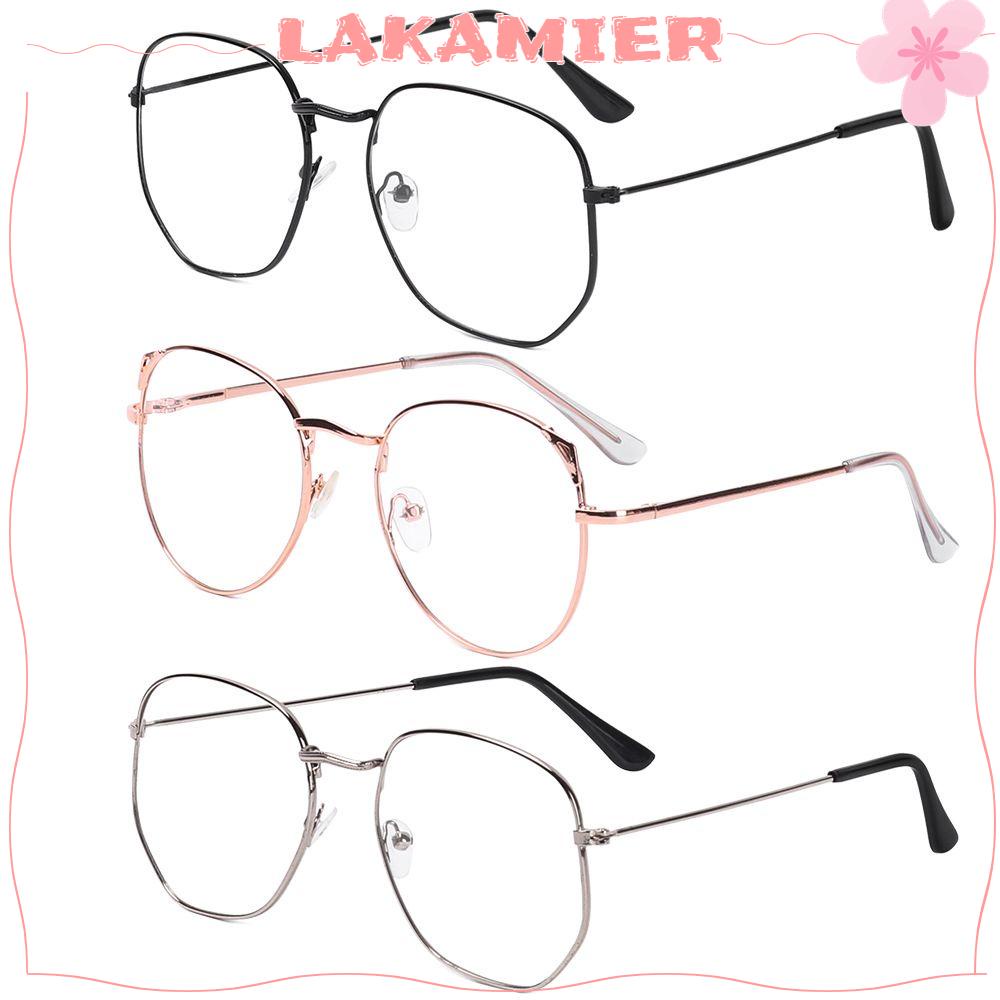 LAKAMIER mắt kính gọng kim loại Kính quang học Kính mắt, kính chăm sóc sức khỏe thị lực, số lớn di động