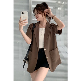Áo khoác vest blazer nữ Tay dài Form rộng Thiết kế Hàn Quốc Blazer nữ Dài tay Form rộng 2 lớp Thời trang Cao cấp
