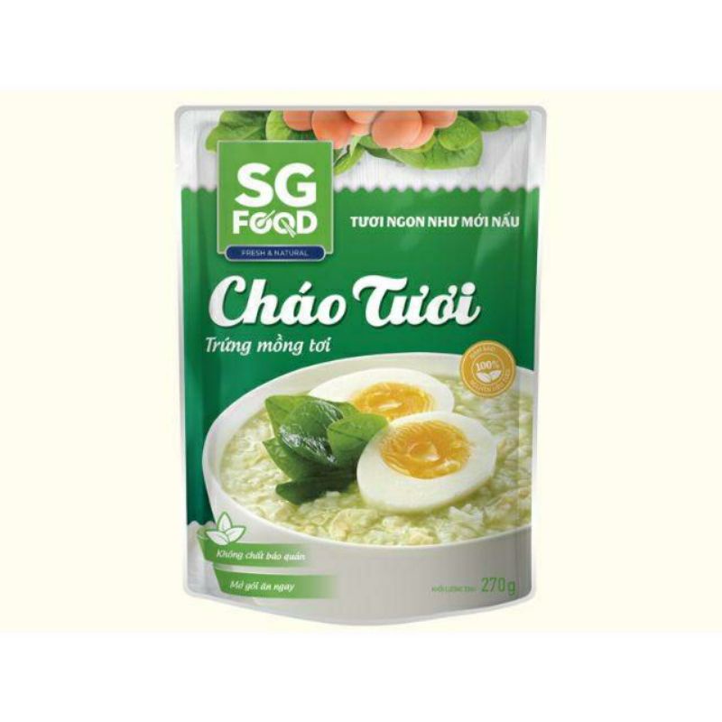 Cháo tươi trứng mồng rơi SG food