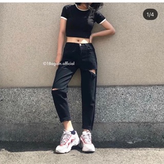 ⚡️baggy jeans đen rách